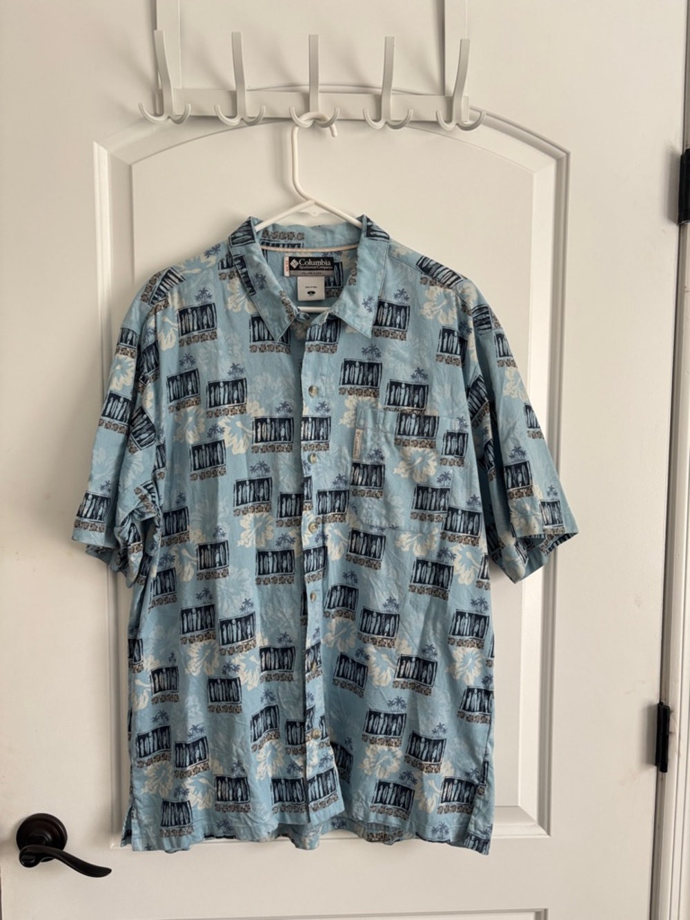 Men’s Columbia Sportswear XCO Tropical Print Button-Up Shirt Size Large